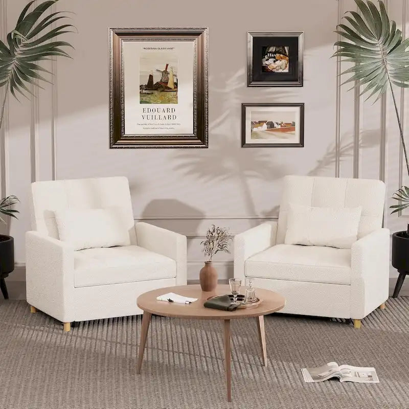 AECOJOY 3-in-1-Schlafsofa-Sessel mit Kissen und verstellbarer Rückenlehne
