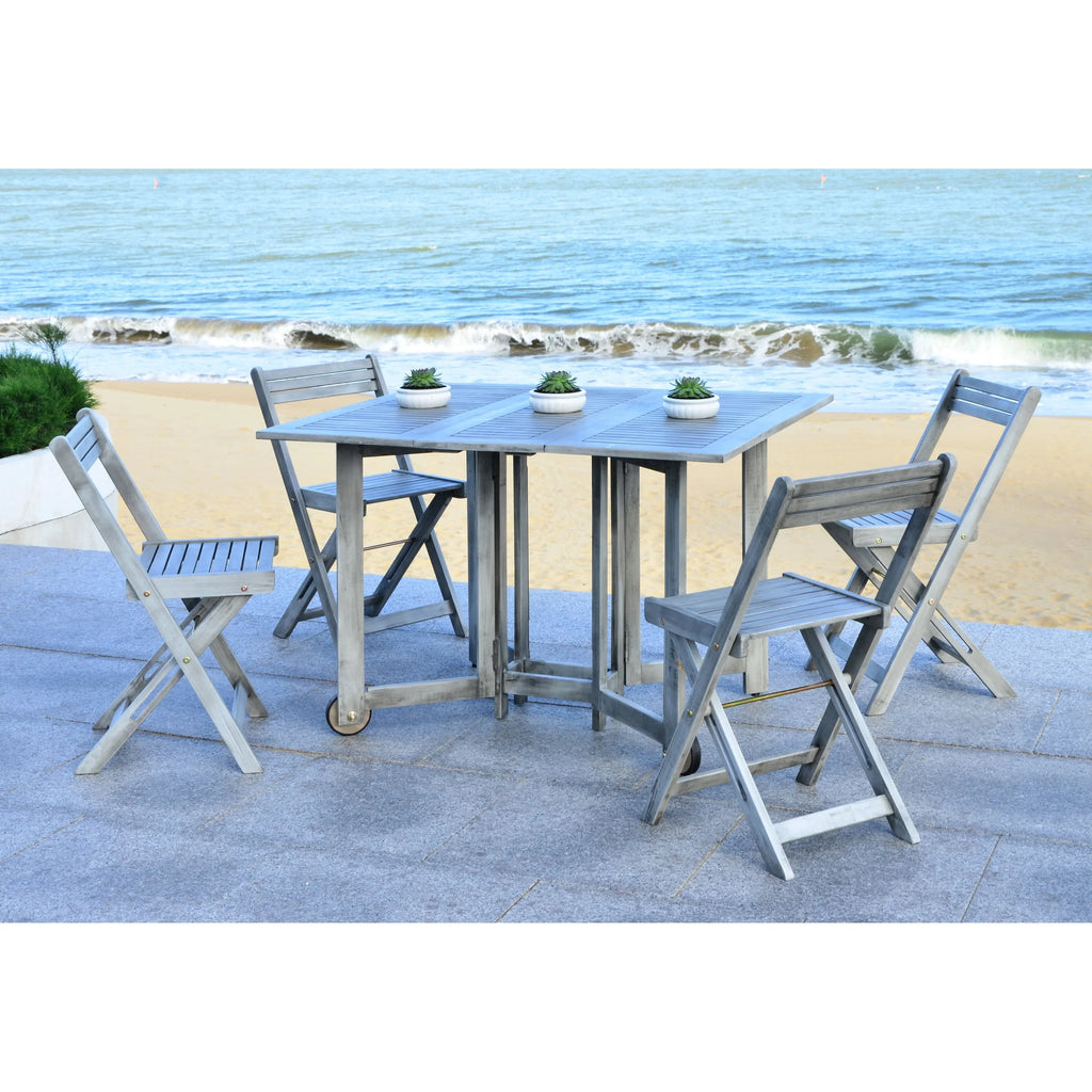 SAFAVIEH Brandy 5-teiliges Outdoor-Esszimmerset – 43 B x 35 T x 29 H
