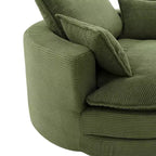 360 Swivel Accent Chair, Barrel Chair Swivel Round Sofa Chair with Cushion for Living Room
