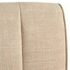 Lifestorey 4pc Kerrington Channel Back Banquette Dining Set Walnut/Cream: Linen-Look Fabric, Pedestal Table