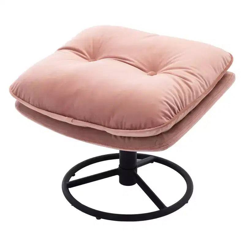 Okak Samt-Sessel mit Hocker, moderner armloser Wohnzimmersessel im Mid-Century-Stil, weicher und bequemer Sessel zum Fernsehen und Spielen