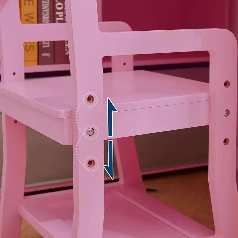 Kinderschreibtisch mit Stuhl-Set für Jungen und Mädchen, hölzerner Kinderschreibtisch mit Bücherregal, Pinnwand, Schrank und Schublade für Kinder von 3–8 Jahren