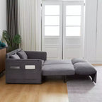 64,5 3-in-1-Schlafsofa aus Cord mit ausziehbarem Bett