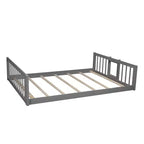 Dreistöckiges Etagenbett Full über Full mit umbaubarer Leiter und Rutsche, dreistöckiges Bett mit Sicherheitsgittern, Weiß/Grau/Espresso – ModernLuxe