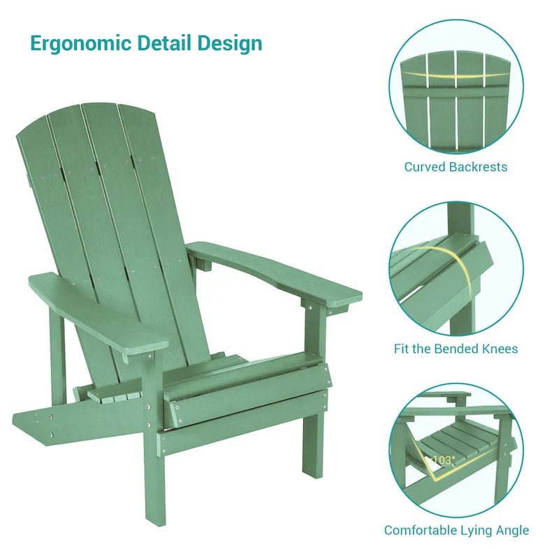 Bonosuki weerbestendige Adirondackstoelen van hout voor buiten, set van 4