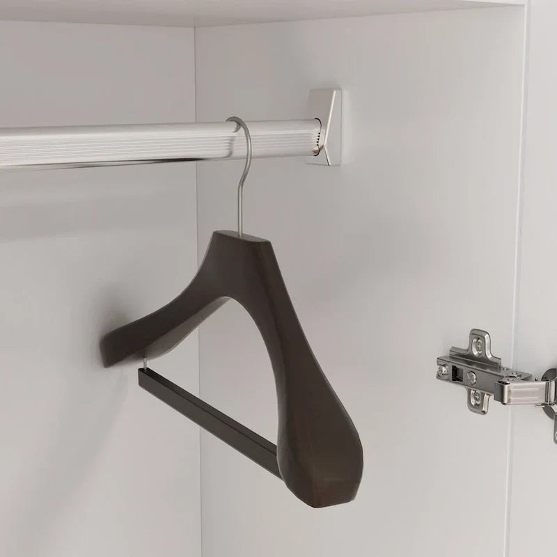 Freistehender Schlafzimmerschrank mit 2 Türen und Kleiderstange