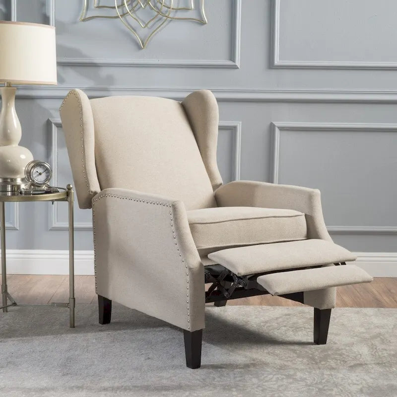 Fauteuil inclinable à dossier haut avec mécanisme à pression, rembourré, style classique, meuble d’appoint pour le salon