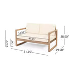 Ensemble de mobilier de patio en bois d’acacia, ensemble d’extérieur avec table basse et coussins moelleux pour jardin, véranda et balcon, beige - Merax