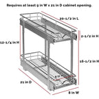 Ausziehbarer Schrankorganizer, 2 Ebenen, robustes Metall mit eingeschränkter lebenslanger Garantie – rostfreie Chromoberfläche