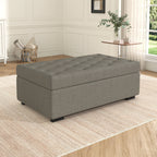Opvouwbare slaapbank, poef van 49,6 inch met opvouwbare slaapbank, converteerbare slaapplaats met traagschuimmatras en gecapitonneerd ontwerp