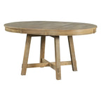 Table de salle à manger ronde extensible de style champêtre avec rallonge de 16 po, table de cuisine en bois