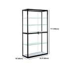 Contemporary Rectangular Black Glass Curio Cabinet