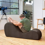 Avana elegante chaise longue voor yoga - Gemaakt in de VS - Ideaal voor stretchen, ontspanning, sporten en meer, 60D x 18W x 26H inch, lichtgrijs