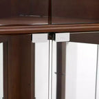 Vitrine d’angle, cerisier/noyer, vitrine à 4 portes en verre