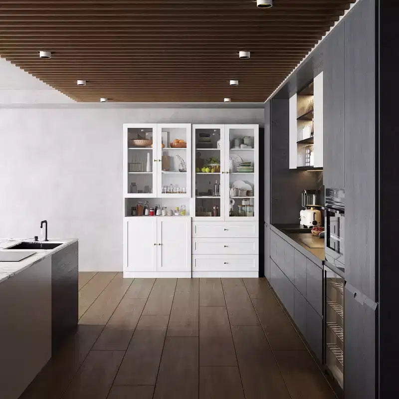 Vitrine bibliothèque-organiseur de garde-manger Famapy Combo à portes vitrées