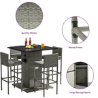 Ensemble de bar Moasis en résine tressée pour extérieur, 5 pièces – 5 pièces