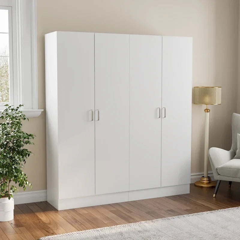 Freistehender Schlafzimmerschrank mit 2 Türen und Kleiderstange