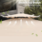 MAISON ARTS Parasol déporté hydraulique automatique de 12 pieds, mât en aluminium, rotation à 360 degrés