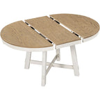 Table de salle à manger ronde extensible de style champêtre avec rallonge de 16 po, table de cuisine en bois
