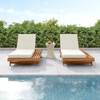 Christopher Knight Home Michael loungeset van acaciahout voor buiten, set van 2