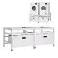 VEVOR-waspodest, 22,6 inch hoog, wasmachine- en drogerpodest van 29 x 29 inch met uitschuifbare lade en opbergruimte, draagvermogen van 800 lb, antislip, wit