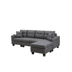 Ecksofa für das Wohnzimmer mit L-förmiger Chaiselongue und Getränkehalter