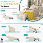 AECOJOY 3-in-1-Schlafsofa-Sessel mit Kissen und verstellbarer Rückenlehne