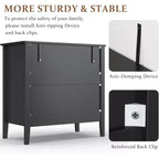 Heynemo Kommode mit 3 Schubladen, lackierter 30 Zoll hoher Nachttisch aus Holz mit Stauraum, breiter moderner Schubladenschrank mit kugelgelagerten Auszügen