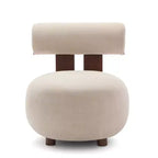 Christopher Knight Home Chariya Modern Rubberwood Velvet Upholstered Sculptural Accent Chair with Cylindrical Backrest
