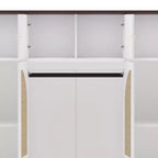 Armoire-penderie haute de 70,87 pouces à 8 portes, grande capacité, avec tringle, étagères réglables et portes décoratives en rotin