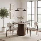 Set of 4 Modern Upholstered Dining Chairs with Curved Backrest, Iron Frame Armless Side Chairs for Dining Room, Kitchen-Panipeachy