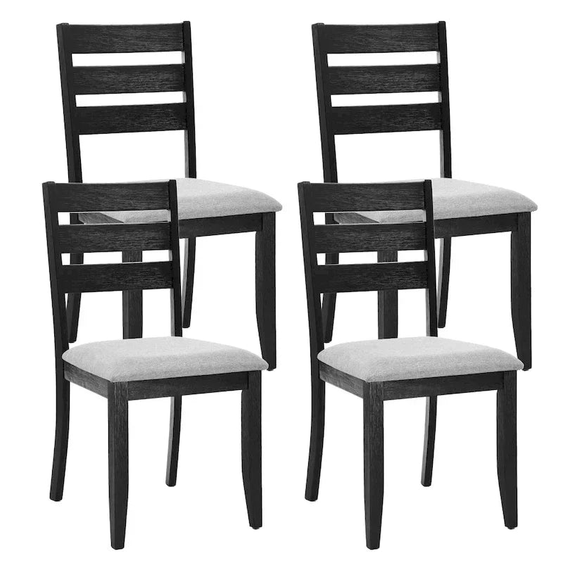 Ensemble de 4 chaises de salle à manger en bois avec dossier à barreaux