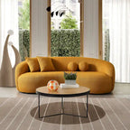 Blaine luxuriöses modernes Sofa im Japandi-Stil aus Bouclé-Stoff mit geschwungener Form