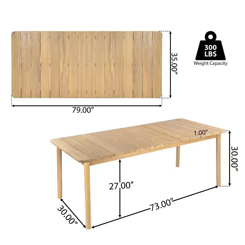 Christopher Knight Home Irene rustieke 9-delige eethoek voor buiten van acaciahout met stoelen met gebogen rugleuning en kussens