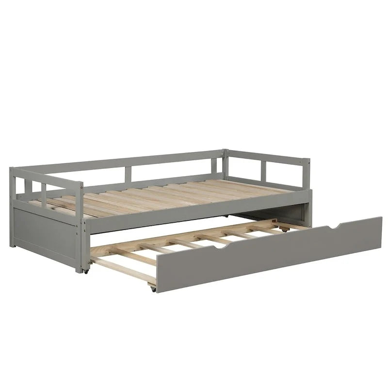 Ausziehbares Tagesbett mit Ausziehbett, hölzernes Tagesbett mit Ausziehbett