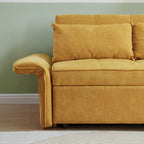 Gelbes Schlafsofa aus Chenille-Stoff mit Ausziehfunktion – 39.00 x 53.50 x 31.50