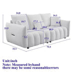 GDFStudio Alanna 79,5 modernes 3-Sitzer-Sofa mit Teddy-Stoffbezug und Kissen