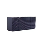 Buffet bahut en spirale moderne 59, meuble de rangement d’entrée artistique bas avec portes à texture ondulée 3D