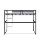 Twin Metal Loft Bed  Guard Rails & Flat Ladder