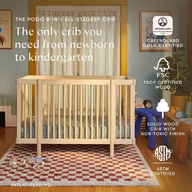 Lit bébé convertible Babyletto Pogo 8-en-1 avec kits de conversion pour toutes les étapes