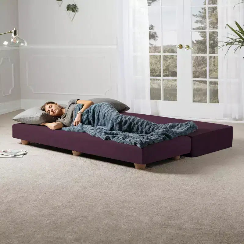 Tagesbett / ausklappbares Schlafsofa in Queen-Size – Microvelours