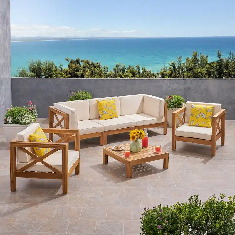Brava 6-teiliges Outdoor-Set aus Akazienholz von Christopher Knight Home