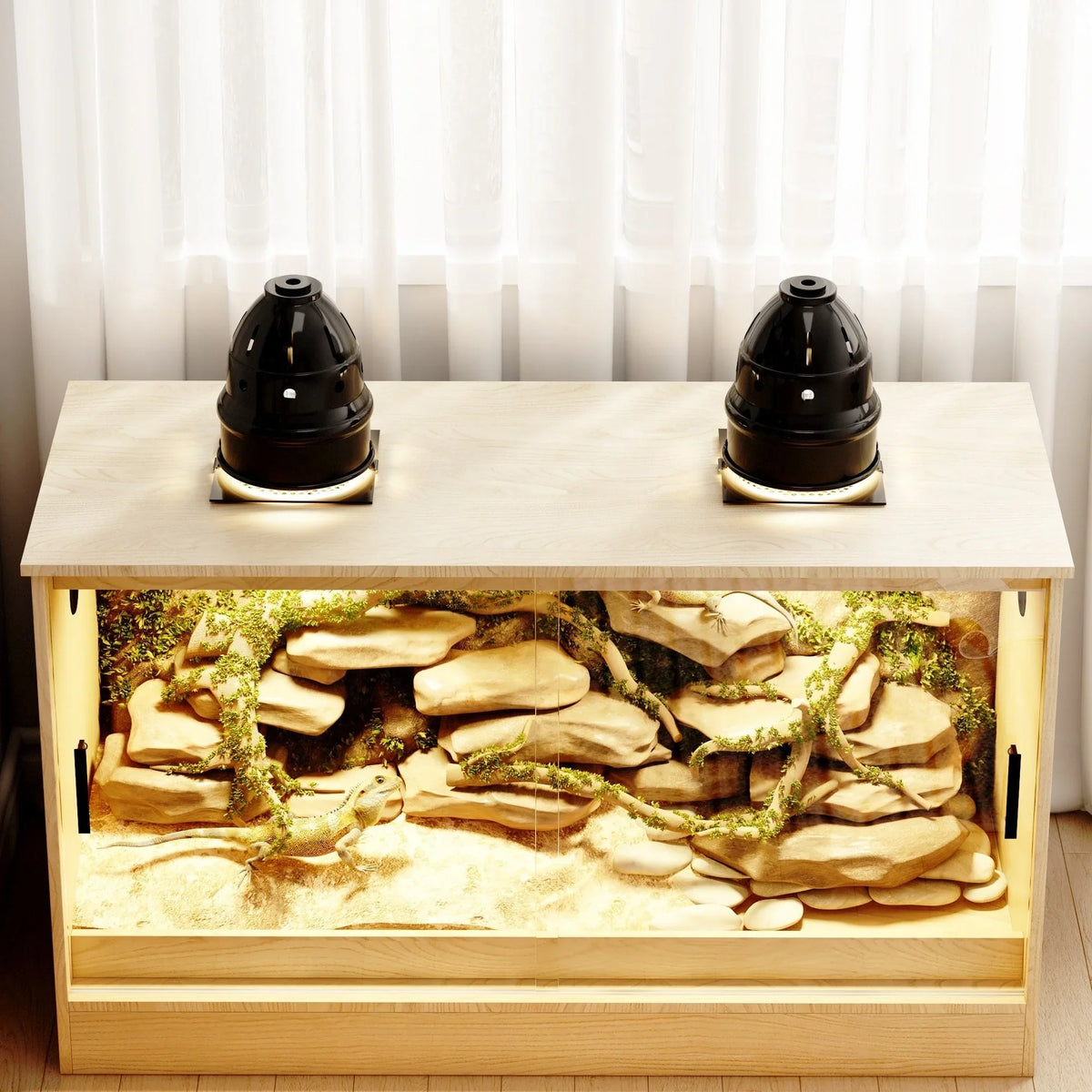 Habitat pour reptiles — terrarium spacieux pour lézards, serpents et autres — 47,2