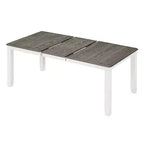 Farmhouse Extendable Dining Table Set for 6, Rectangular Table and 6 Upholstered Chairs