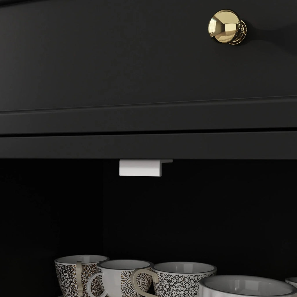 59,1-inch wit buffetdressoir, modern uit het midden van de eeuw, eigentijds, gelakt
