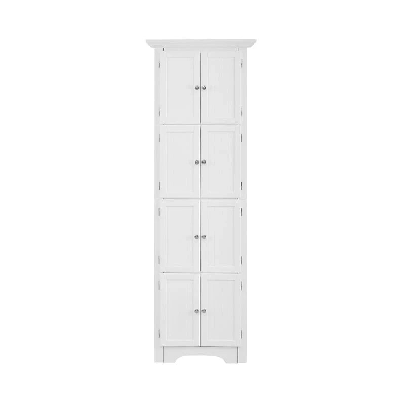 Hoher Eckschrank mit 8 Türen und 4 Regalböden