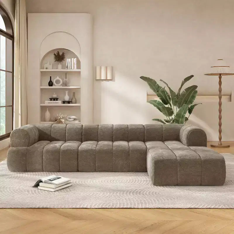Canapé modulaire moderne en L Christopher Knight Home Keri 122 en mousse haute densité avec dossier bas
