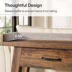 Table console Lantine à 2 niveaux avec 3 tiroirs, console de 70,9 avec rebord surélevé et étagères de rangement pour le salon, le couloir ou l’entrée