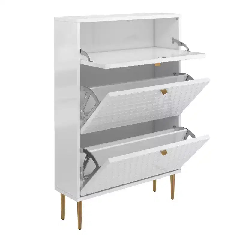 CLIHOME schoenenkast voor 24 paar voor de hal, schoenenorganizer met klepkasten, schoenenrek en opbergplanken