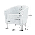 Ensemble de 2 fauteuils club modernes en lin, style tonneau